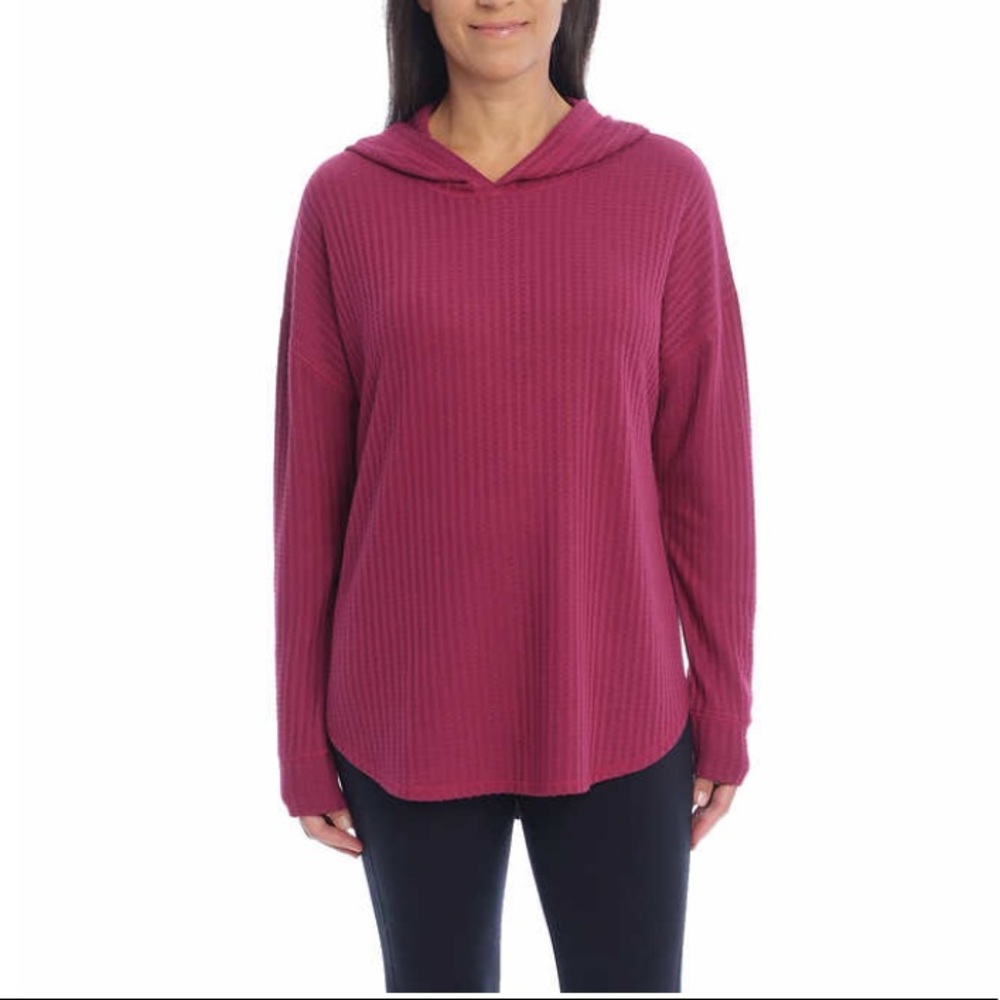 Ladies thermal hoodie. Waffle texture in red. BRAND NEW with tags!!
